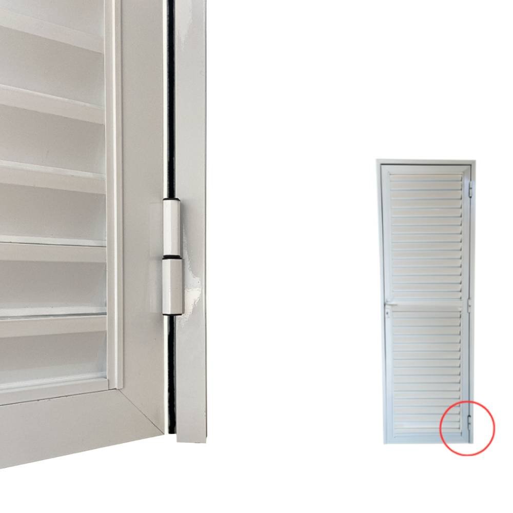 Porta Veneziana Alumínio 80x210cm Esquerda Branco Kazan