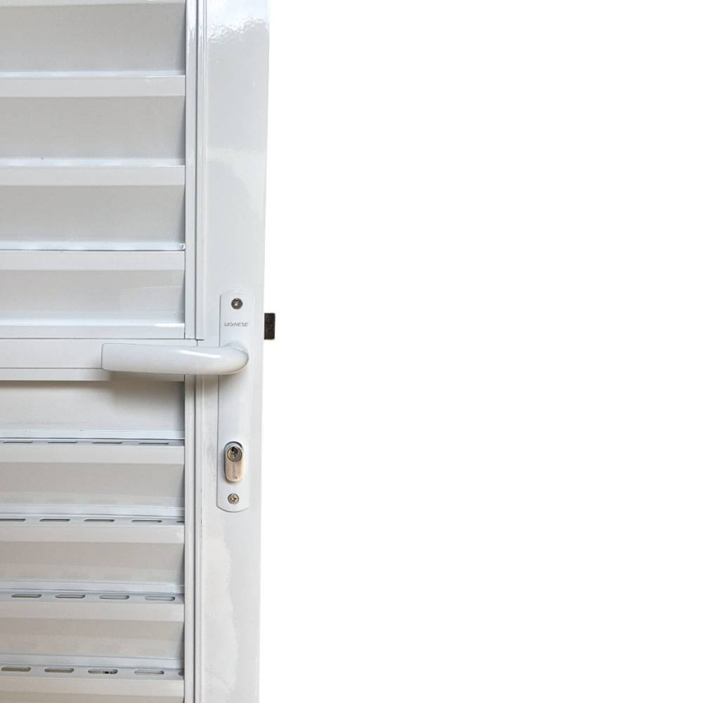 Porta Veneziana Alumínio 80x210cm Esquerda Branco Kazan